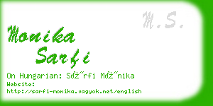 monika sarfi business card